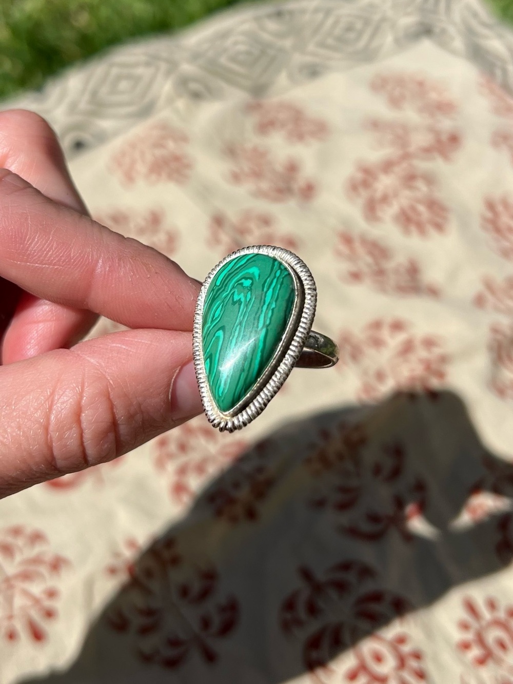 Silver Malachite Ring